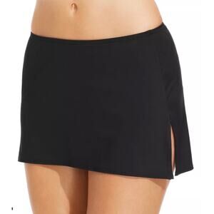 Coco Reef Paragon Solid Side Slit Swim Skirt Black L NWT